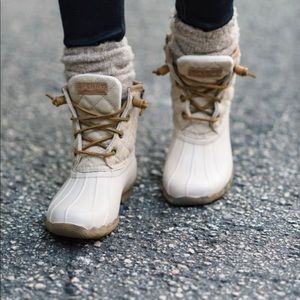 Sperry Tan Quilted Duck Boots